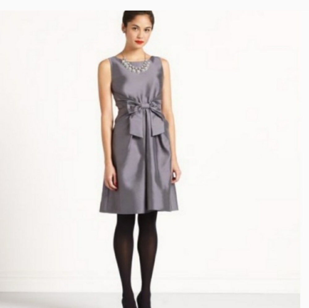 Kate spade grey/silver jillian bow dress